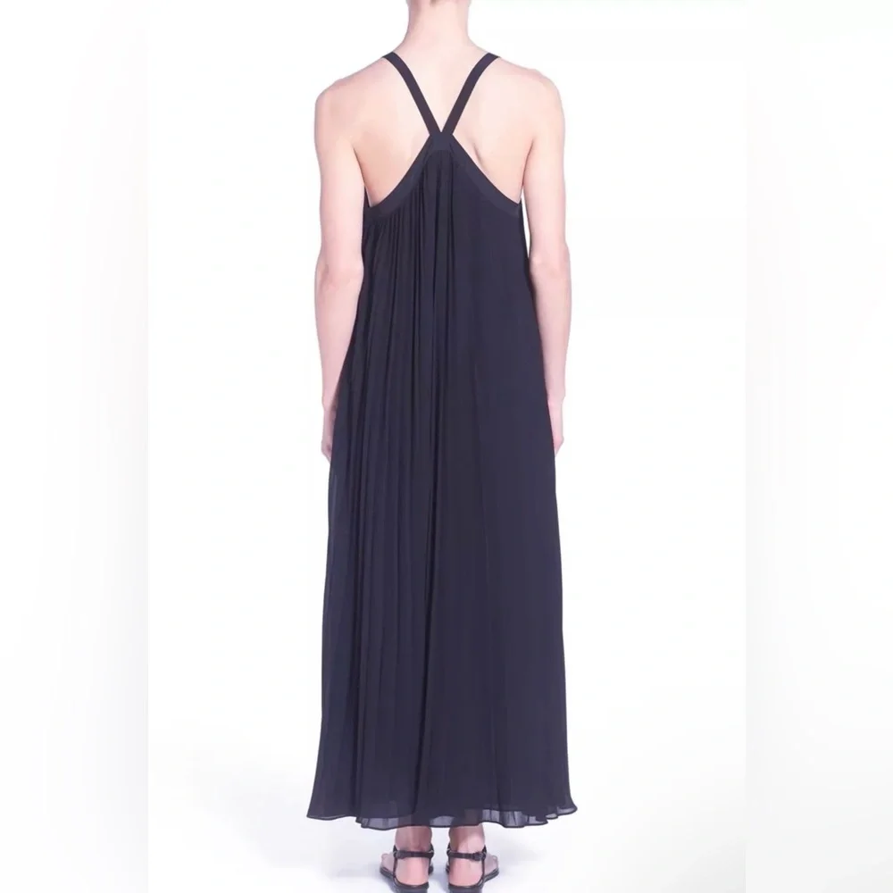 Michael Kors navy pleated maxi dress size small